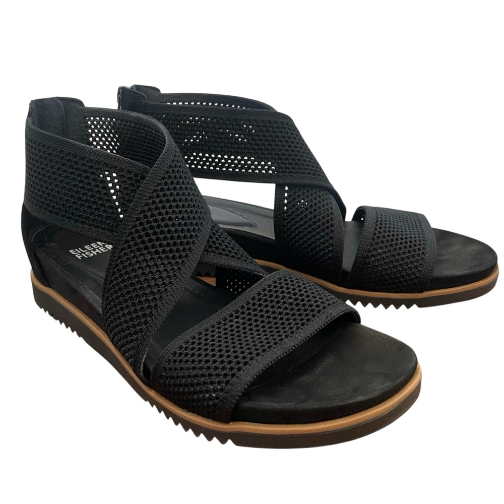 Eileen Fisher Kitts Recycled Stretch Knit Sandal in Black